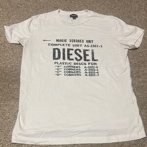 Diesel White Graphic T-Shirt for Men